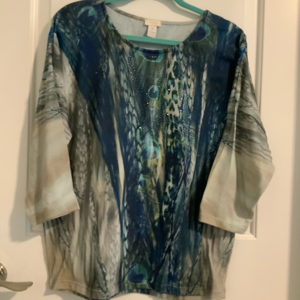 Chico's Multicolor Abstract Blouse